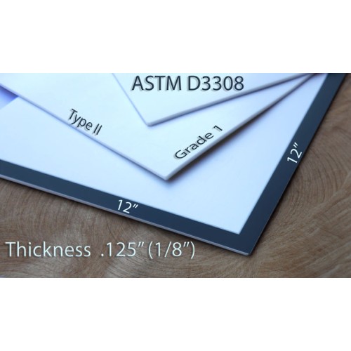 ASTM D3308, Type II, Grade 1, 12"x12" Sheet, .125" (1/8") Thick