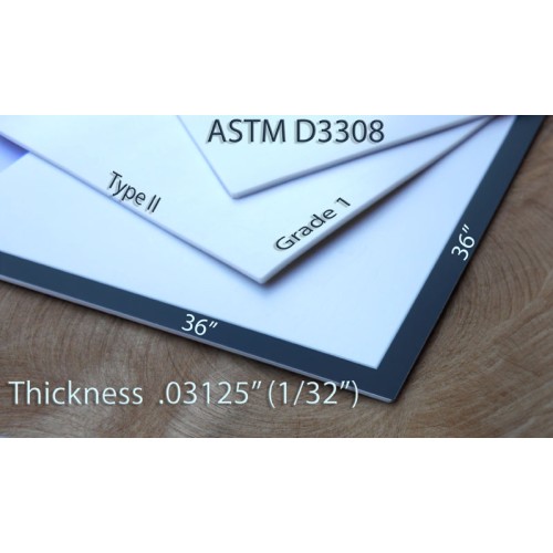 ASTM D3308, Type II, Grade 1, 36"x36" Sheet, .03125" (1/32") Thick